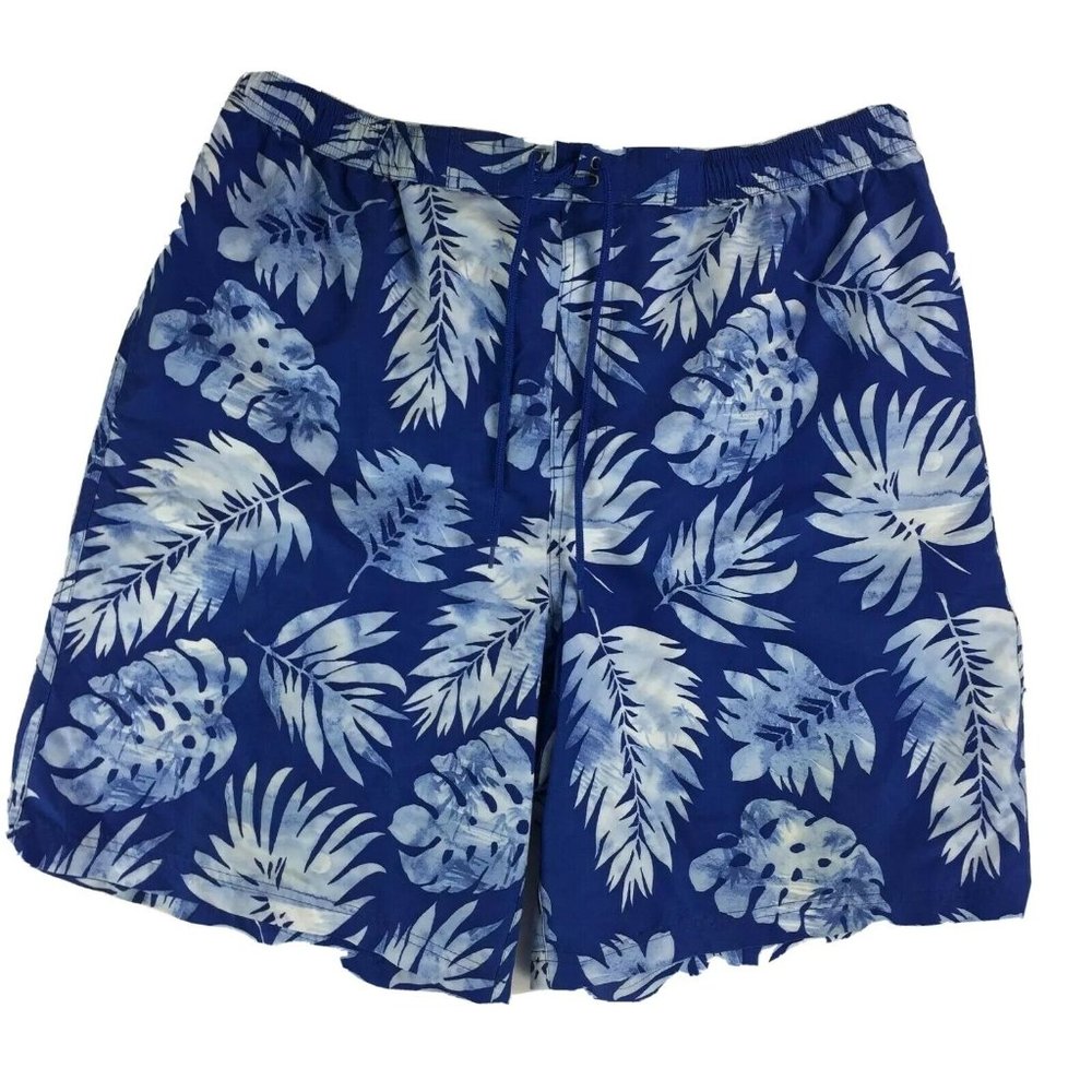 CARIBBEAN SWIMWEAR BLUE/WHITE‎ SWIM TRUNKS XL-EUC